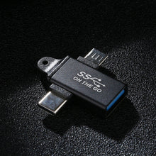 Load image into Gallery viewer, USB 3.0 Female to Type-C / USB-C Male + Micro Male Aluminium Alloy Adapter, USB 3.0 Female to Type-C Male + Micro Male