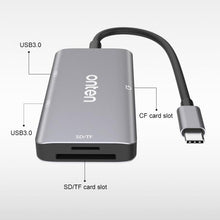 Load image into Gallery viewer, Onten 91882 5 In 1 USB3.0 x3 + SD + TF + CF Type-C / USB-C OTG Multi-function Card Reader