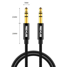 Load image into Gallery viewer, REXLIS 3629 3.5mm Male to Male Car Stereo Gold-plated Jack AUX Audio Cable for 3.5mm AUX Standard Digital Devices, Length: 1.8m, Length: 1.8m