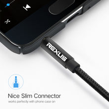 Load image into Gallery viewer, REXLIS 3629 3.5mm Male to Male Car Stereo Gold-plated Jack AUX Audio Cable for 3.5mm AUX Standard Digital Devices, Length: 1.8m, Length: 1.8m