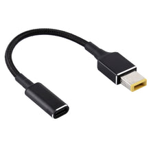 Load image into Gallery viewer, PD 100W 18.5-20V Square Plug to USB-C / Type-C Adapter Nylon Braid Cable for Lenovo Laptop