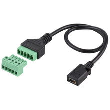 Load image into Gallery viewer, Mini 5 Pin Female to 5 Pin Pluggable Terminals Solder-free USB Connector Solderless Connection Adapter Cable, Length: 30cm, Mini 5 Pin Female