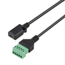 Load image into Gallery viewer, Mini 5 Pin Female to 5 Pin Pluggable Terminals Solder-free USB Connector Solderless Connection Adapter Cable, Length: 30cm, Mini 5 Pin Female