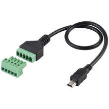 Load image into Gallery viewer, Mini 5 Pin Male to 5 Pin Pluggable Terminals Solder-free USB Connector Solderless Connection Adapter Cable, Length: 30cm, Mini 5 Pin Male