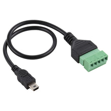 Load image into Gallery viewer, Mini 5 Pin Male to 5 Pin Pluggable Terminals Solder-free USB Connector Solderless Connection Adapter Cable, Length: 30cm, Mini 5 Pin Male