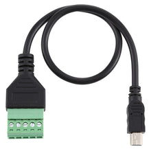 Load image into Gallery viewer, Mini 5 Pin Male to 5 Pin Pluggable Terminals Solder-free USB Connector Solderless Connection Adapter Cable, Length: 30cm, Mini 5 Pin Male
