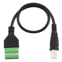 Load image into Gallery viewer, USB Type-B Male Plug to 5 Pin Pluggable Terminals Solder-free USB Connector Solderless Connection Adapter Cable, Length: 30cm, USB Type-B Male