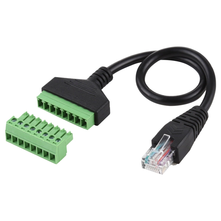 RJ45 Male Plug to 8 Pin Pluggable Terminals Solder-free USB Connector Solderless Connection Adapter Cable, Length: 30cm, RJ45 Male