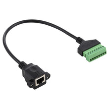 Load image into Gallery viewer, RJ45 Female Plug to 8 Pin Pluggable Terminals Solder-free USB Connector Solderless Connection Adapter Cable, Length: 30cm, RJ45 Female