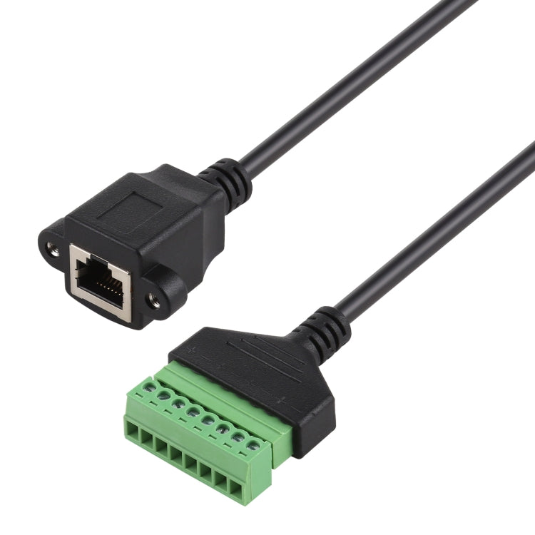 RJ45 Female Plug to 8 Pin Pluggable Terminals Solder-free USB Connector Solderless Connection Adapter Cable, Length: 30cm, RJ45 Female
