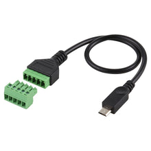 Load image into Gallery viewer, Micro USB Male to 5 Pin Pluggable Terminals Solder-free USB Connector Solderless Connection Adapter Cable, Length: 30cm, Micro USB Male