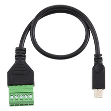 Load image into Gallery viewer, Micro USB Male to 5 Pin Pluggable Terminals Solder-free USB Connector Solderless Connection Adapter Cable, Length: 30cm, Micro USB Male