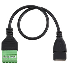 Load image into Gallery viewer, USB Female Plug to 5 Pin Pluggable Terminals Solder-free USB Connector Solderless Connection Adapter Cable, Length: 30cm, USB Female