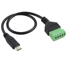 Load image into Gallery viewer, USB-C / Type-C Male to 5 Pin Pluggable Terminals Solder-free USB Connector Solderless Connection Adapter Cable, Length: 30cm, Type-C Male