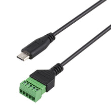 Load image into Gallery viewer, USB-C / Type-C Male to 5 Pin Pluggable Terminals Solder-free USB Connector Solderless Connection Adapter Cable, Length: 30cm, Type-C Male