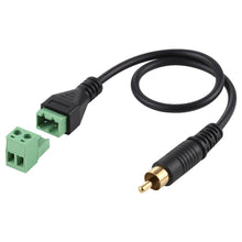 Load image into Gallery viewer, RCA Male Gold-plated to 2 Pin Pluggable Terminals Solder-free USB Connector Solderless Connection Adapter Cable, Length: 30cm, RCA Male