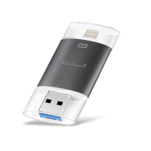 Load image into Gallery viewer, Richwell 3 in 1 128G Type-C + 8 Pin + USB 3.0 Metal Double Cover Push-pull Flash Disk with OTG Function