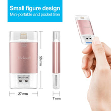Load image into Gallery viewer, Richwell 3 in 1 128G Type-C + 8 Pin + USB 3.0 Metal Double Cover Push-pull Flash Disk with OTG Function