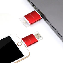 Load image into Gallery viewer, Richwell 3 in 1 128G Type-C + 8 Pin + USB 3.0 Metal Double Cover Push-pull Flash Disk with OTG Function