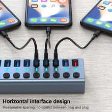 Load image into Gallery viewer, 11 in 1 USB 3.0 HUB Splitter with Independent Switch &amp; 12V 4A Power Supply, 11 USB 3.0