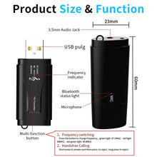 Load image into Gallery viewer, MSD128 2 in 1 USB Car Bluetooth Hands-free Call FM Transmitter with 3.5mm AUX Interface