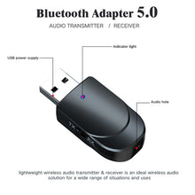 Load image into Gallery viewer, KN330 3 in 1 USB Bluetooth 5.0 Adapter Audio Transmitter Receiver with Switch Button &amp; 3.5mm AUX Interface
