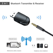 Load image into Gallery viewer, KN330 3 in 1 USB Bluetooth 5.0 Adapter Audio Transmitter Receiver with Switch Button &amp; 3.5mm AUX Interface