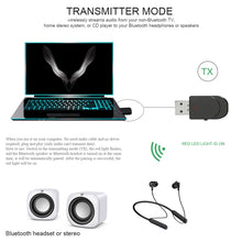 Load image into Gallery viewer, KN330 3 in 1 USB Bluetooth 5.0 Adapter Audio Transmitter Receiver with Switch Button &amp; 3.5mm AUX Interface