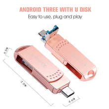Load image into Gallery viewer, Richwell 3 in 1 128G Type-C + Micro USB + USB 3.0 Metal Flash Disk with OTG Function
