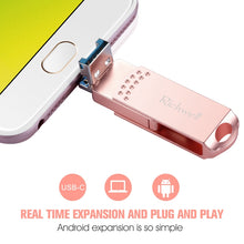Load image into Gallery viewer, Richwell 3 in 1 128G Type-C + Micro USB + USB 3.0 Metal Flash Disk with OTG Function