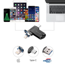Load image into Gallery viewer, Richwell 32G Type-C + 8 Pin + USB 3.0 Metal Flash Disk with OTG Function