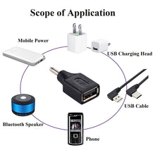 Load image into Gallery viewer, 10 PCS 3.5x1.35mm Male to USB Female Adapter Connector, 3.5x1.35mm Male to USB Female