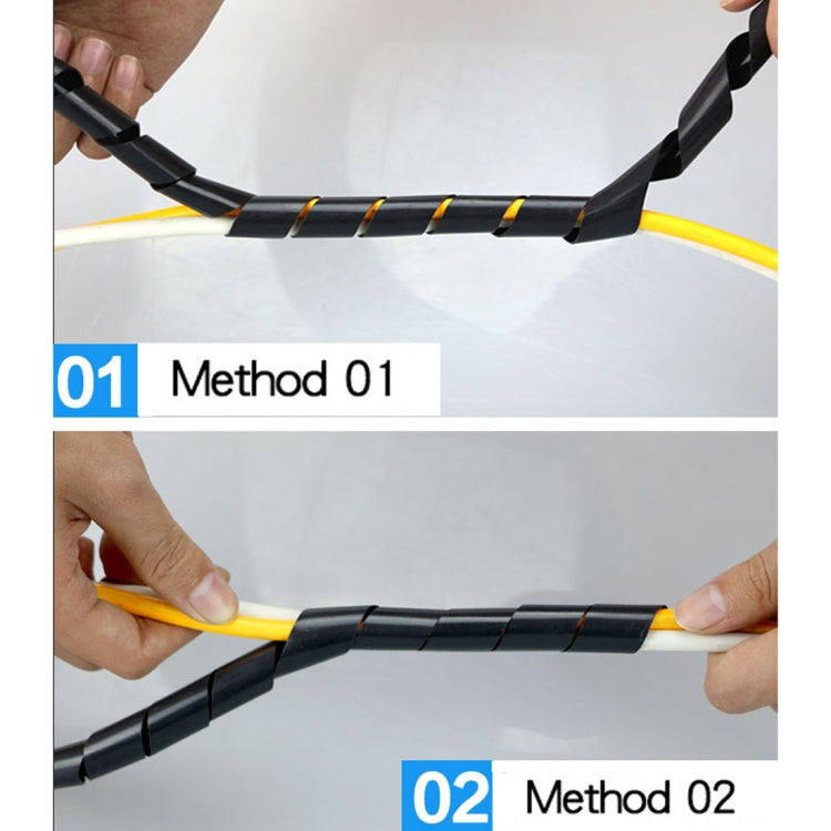 7m PE Spiral Pipes Wire Winding Organizer Tidy Tube, Nominal Diameter: 12mm, 12mm / 7m Length, 12mm  / 7m Length