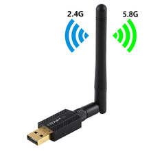 Load image into Gallery viewer, EDUP EP-AC1661 2 in 1 Bluetooth 4.2 + Dual Band 11AC 600Mbps High Speed Wireless USB Adapter WiFi Receiver, EP-AC1661 600Mbps