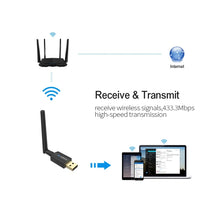 Load image into Gallery viewer, EDUP EP-AC1661 2 in 1 Bluetooth 4.2 + Dual Band 11AC 600Mbps High Speed Wireless USB Adapter WiFi Receiver, EP-AC1661 600Mbps