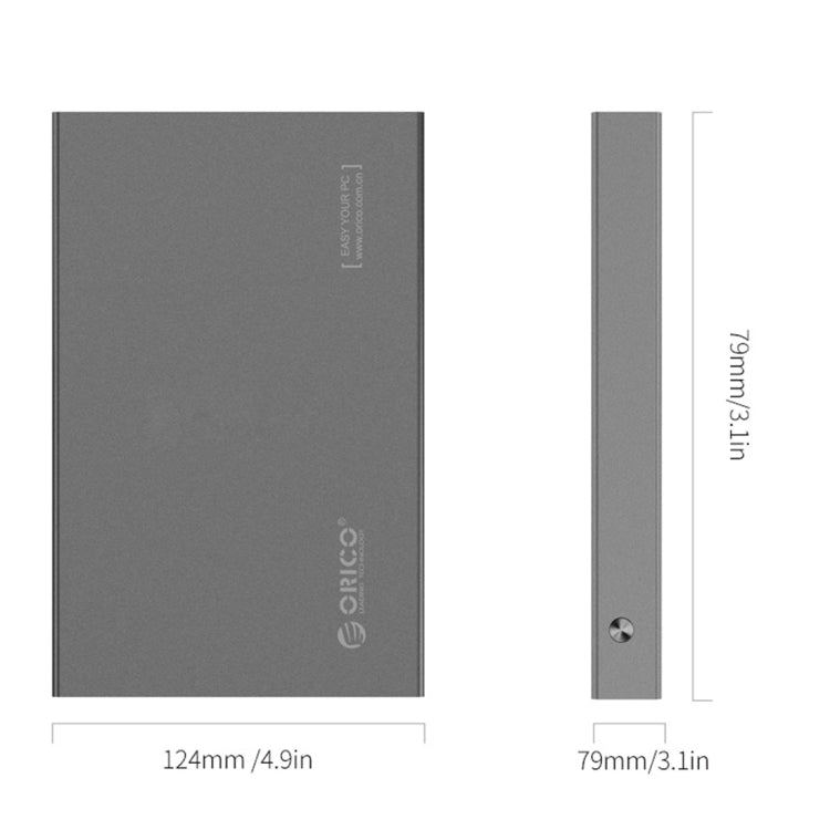 ORICO 2518S3 USB3.0 External Hard Disk Box Storage Case for 7mm & 9.5mm 2.5 inch SATA HDD / SSD