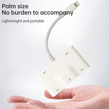 Load image into Gallery viewer, NK-1042 6 in 1 8 Pin Male to Dual USB + Dual SD Card + 3.5mm Audio Interface + 8 Pin Charging Interface Female Port Camera Adapter