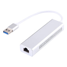 Load image into Gallery viewer, Aluminum Shell 3 USB3.0 Ports HUB + USB3.0 Gigabit Ethernet Adapter, USB 3.0 1000Mbps
