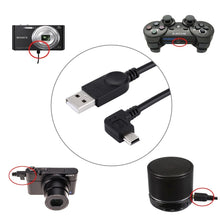 Load image into Gallery viewer, 90 Degree Angle Left Mini USB to USB Data / Charging Cable, Length: 28cm, Left Angle Mini USB