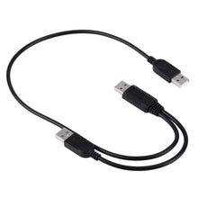 Load image into Gallery viewer, 2 in 1 USB 2.0 Male to 2 Dual USB Male Cable for Computer / Laptop, Length: 50cm, USB 2.0 AM to 2 USB 2.0 AM