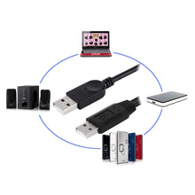 Load image into Gallery viewer, 2 in 1 USB 2.0 Male to 2 Dual USB Male Cable for Computer / Laptop, Length: 50cm, USB 2.0 AM to 2 USB 2.0 AM
