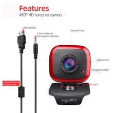Load image into Gallery viewer, HXSJ A849 480P Adjustable 360 Degree HD Video Webcam PC Camera with Microphone