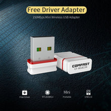 Load image into Gallery viewer, COMFAST CF-WU815N 150Mbps Mini Wireless USB 2.0 Free Driver WiFi Adapter External Network Card, CF-WU815N