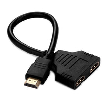 Load image into Gallery viewer, 30cm HDMI Male to Dual HDMI Female 1.4 Version Cable Connector Adapter