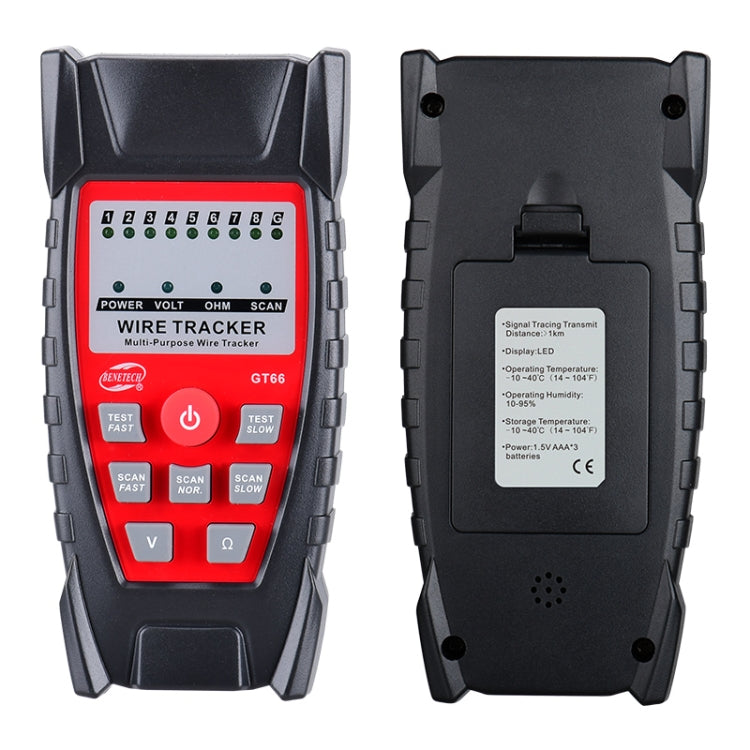 BENETECH GT66 RJ11 / RJ45 Multifunctional Cable Tester Line Finder Net Cable Detector, GT66 Cable Detector