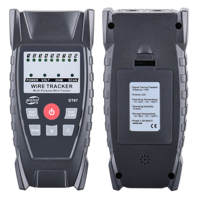 BENETECH GT67 RJ11 / RJ45 Multifunctional Cable Tester Line Finder Net Cable Detector, GT67 Cable Detector