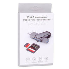 Load image into Gallery viewer, 2 In 1 Multifunction USB-C / Type-C to USB 3.0 Card Reader, Type-C to USB 3.0