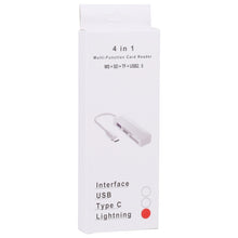 Load image into Gallery viewer, 4 in 1 MS + SD + TF + USB2.0 Multi-function Card Reader for 8 Pin Devices, 8 Pin