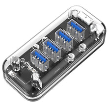 Load image into Gallery viewer, ORICO F4U 4 x USB 3.0 Ports 5Gbps Fast Transmission Desktop HUB with Blue LED Indicator Light, 4 Ports