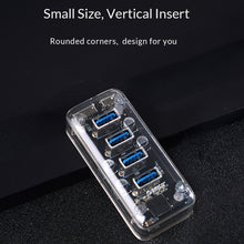 Load image into Gallery viewer, ORICO F4U 4 x USB 3.0 Ports 5Gbps Fast Transmission Desktop HUB with Blue LED Indicator Light, 4 Ports